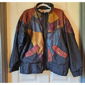 Vintage Clipper Bay Windbreaker Jacket Colorblock Nylon 80s 90s Retro Sz M Macau